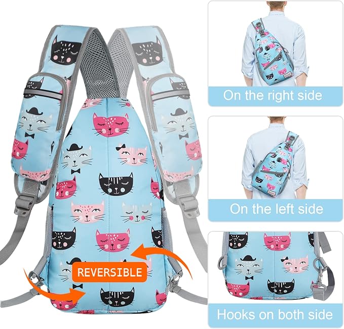 ZOMAKE Sling Bag,Small Crossbody Sling Backpack,Water Resistant Shoulder Daypack for Travel,Anti