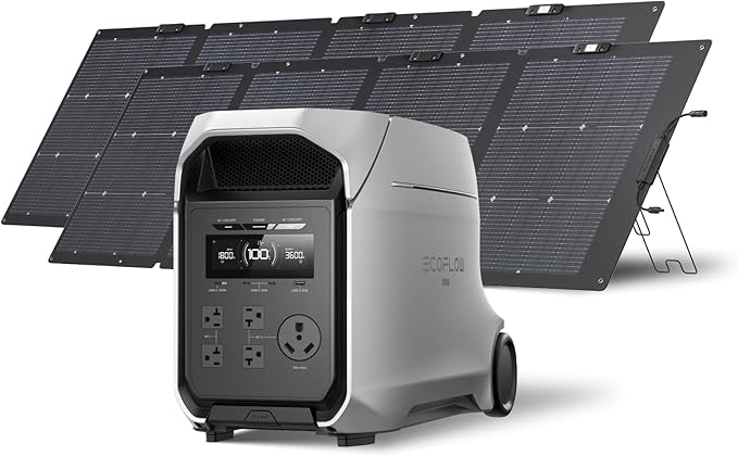 EF EcoFlow Delta 3 Ultra Plus Portable Power Station with 2X220W Solar Panel, 3072Wh LiFePO4