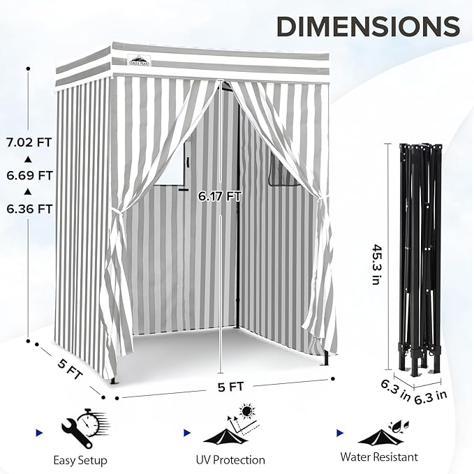 EAGLE PEAK Flex Compact 5x5 Pop-up Canopy Changing Room, Portable Privacy Dressing Room for Indoor