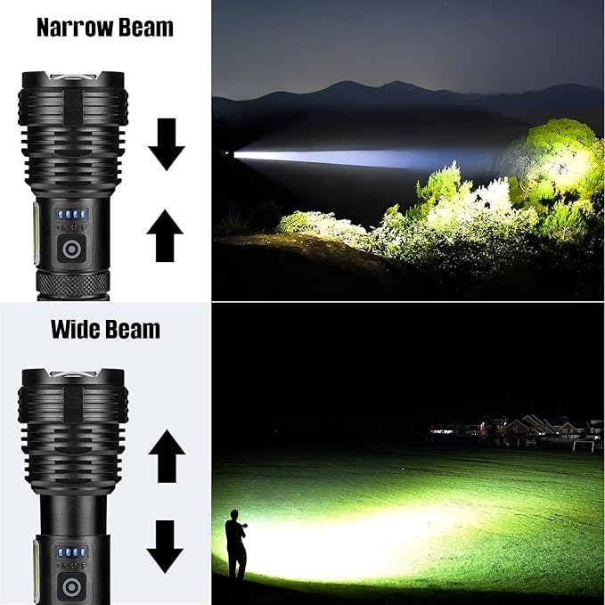 Flashlight LED Rechargeable Flashlights High Lumens, 99,000 LM Super Bright Powerful Flashlight