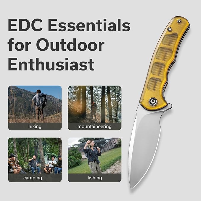 CIVIVI Mini Praxis Pocket Knife for EDC, Folding Pocket Knife with 2.98" D2 Blade Ultem Handle with