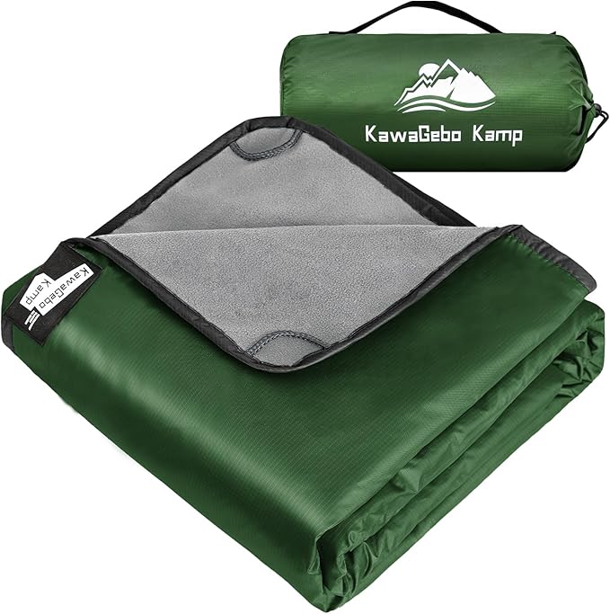 Fleece Waterproof Outdoor Blanket - Windproof Stadium Blanket for Camping, Picnics, and Sports Stay
