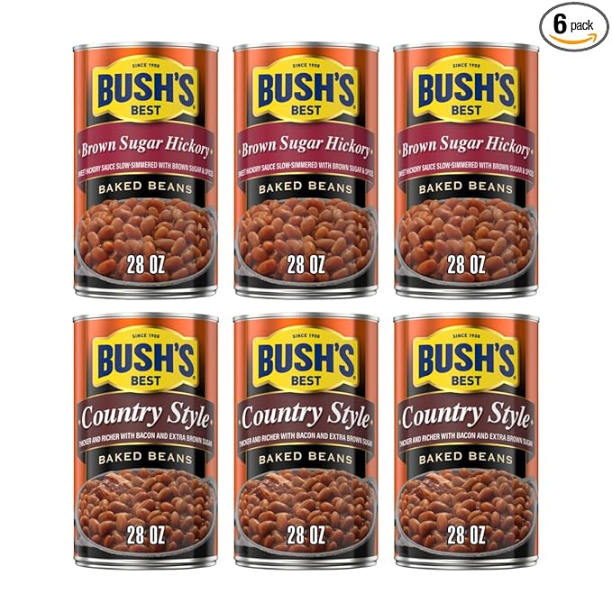 Bush's Best Baked Beans, Country Style Classics, 3 Country Style (28 Oz), 3 Brown Sugar Hickory (28