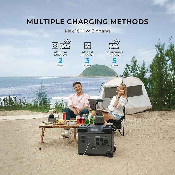 OUKITEL (2025 New)Portable Power Station P5000 Pro With 2 * 400W Solar Panel, 5x3600W AC Output