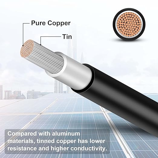 40FT 10AWG Solar Panel Extension Cable with Female and Male Connectors, Solar Cable for Solar