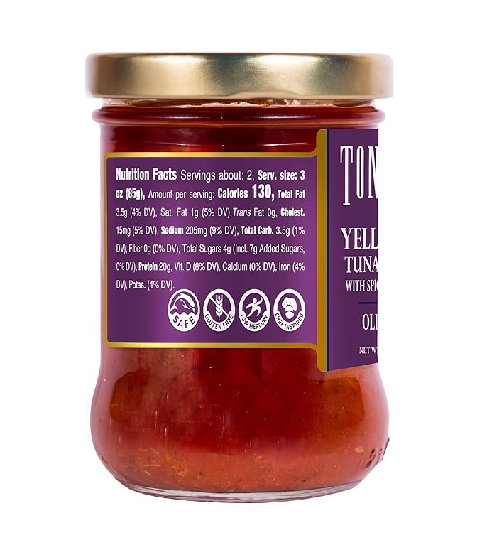 Tonnino Tuna Yellowfin Fillets (Pack of 6, Spicy Thai Chili in Olive Oil)
