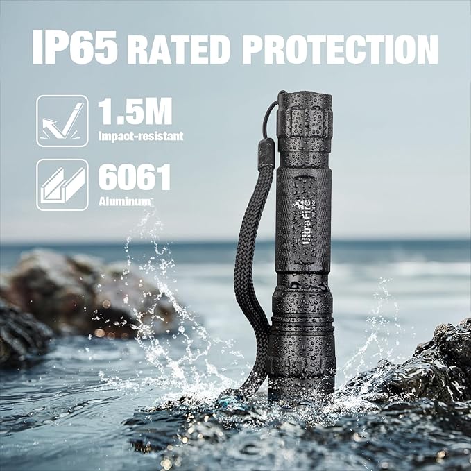 ULTRAFIRE Tactical Flashlight with Holster for Duty Belt, 1000 High Lumen Police Flashlight with