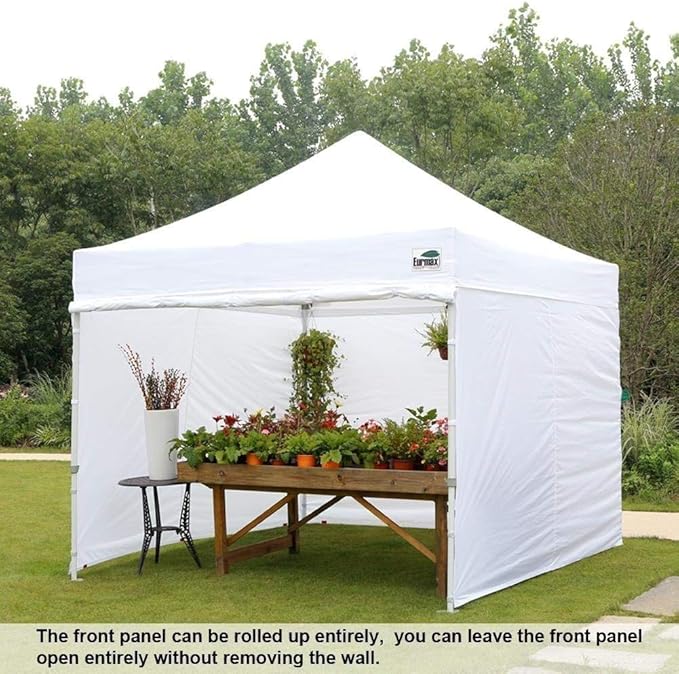 Eurmax USA 10'x10' Pop-up Canopy Tent Commercial Instant Canopies with 4 Removable Zipper End Side