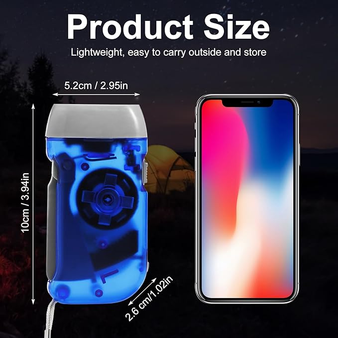 Mudder 24 Pieces Hand Crank Flashlight with LED Self Powered Charging Torch Dynamo for Camping