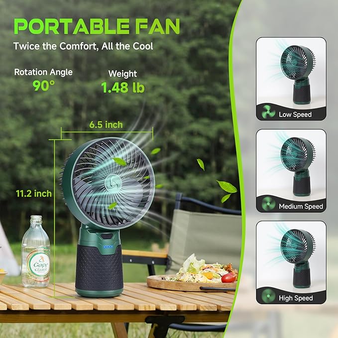 4 in 1 Modular Rechargeable Camping Lantern, Portable LED Flashlight, Outdoor Camp Fan, 4400mAh
