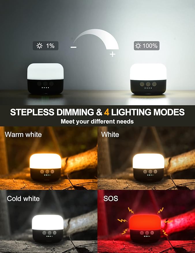LED Camping Lantern Rechargeable 1000LM, Up to 300H Running Time Camping Tent Light, 6700mAh