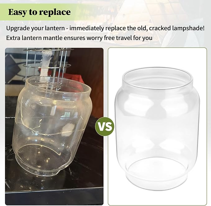 Clear Lantern Globe Compatible with Coleman Northstar Lanterns 2000/2500 2000-043C (Transparent)