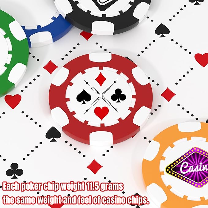 25 Custom Clay Poker Chips, 40mm Heavy 11.5g Casino Sized Personalized Poker Chips with Your Logo