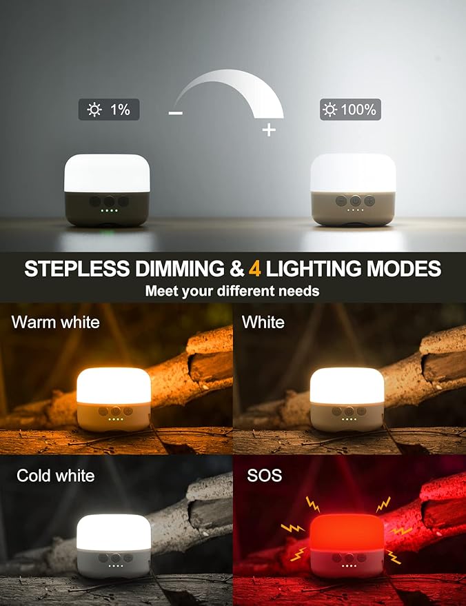 LED Camping Lantern Rechargeable 1000LM, Up to 300H Running Time Camping Tent Light, 6700mAh