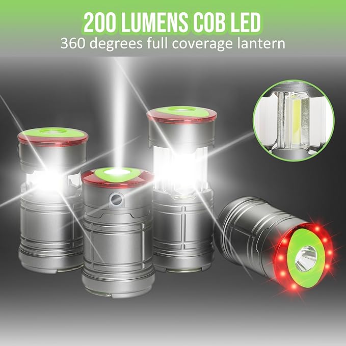 Lichamp Collapsible LED Camping Lantern, Portable Lightweight Waterproof LED Flashlight, 4 Light