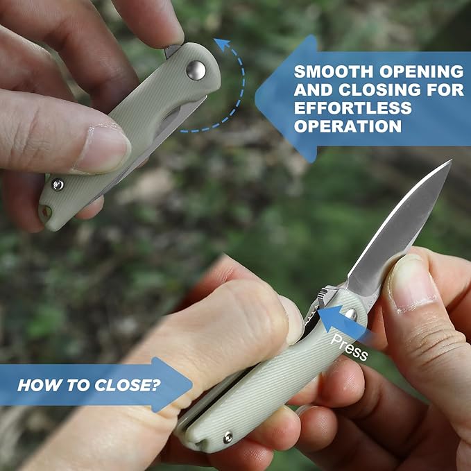 4-24/25" Mini Pocket Knife for Men and Women, Small Folding EDC Knife, 2.04" Silver Sharp Blade