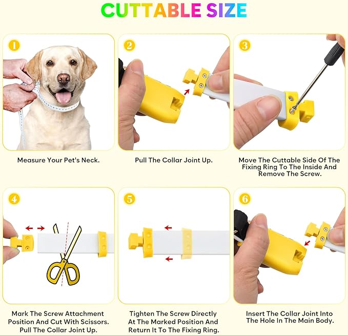 Flashseen LED Dog Collar, USB Rechargeable Glowing Lighted Up Collar, Cuttable Water-Resistant TPU