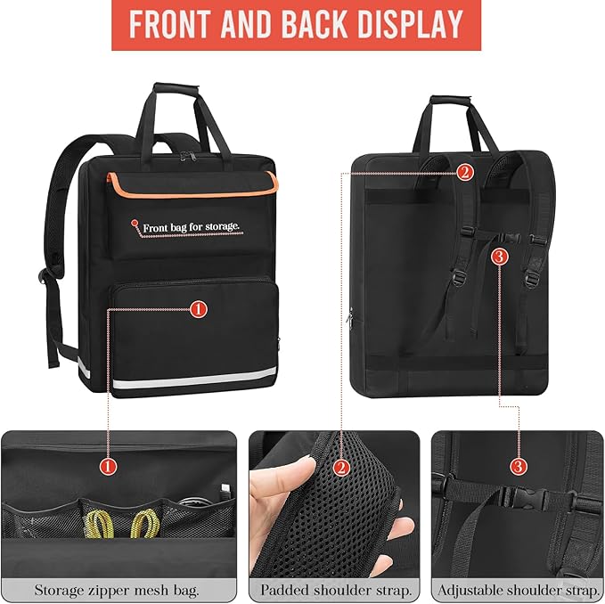 ORKELS Solar Panel Storage Bag, Travel Backpack Compatible with Jackery SolarSaga 100W 100X 200W