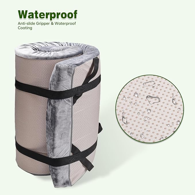 Memory Foam Camping Mattress pad,3 Inch Thick Floor Sleeping Mat Pad for Adults with Waterproof and