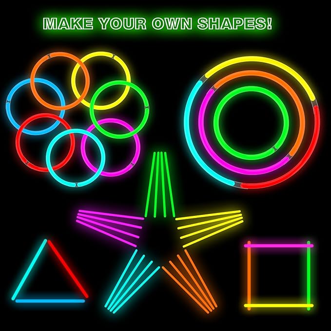 Ultra Bright Halloween Glow Sticks - 500PRO Party Pack with Connectors for Christmas, Neon Birthday
