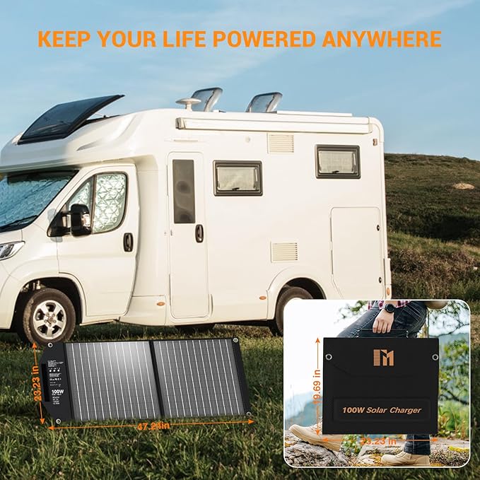 100W Portable Foldable Solar Panel Charger for Power Station Solar Generator with Kickstand 24V MC4