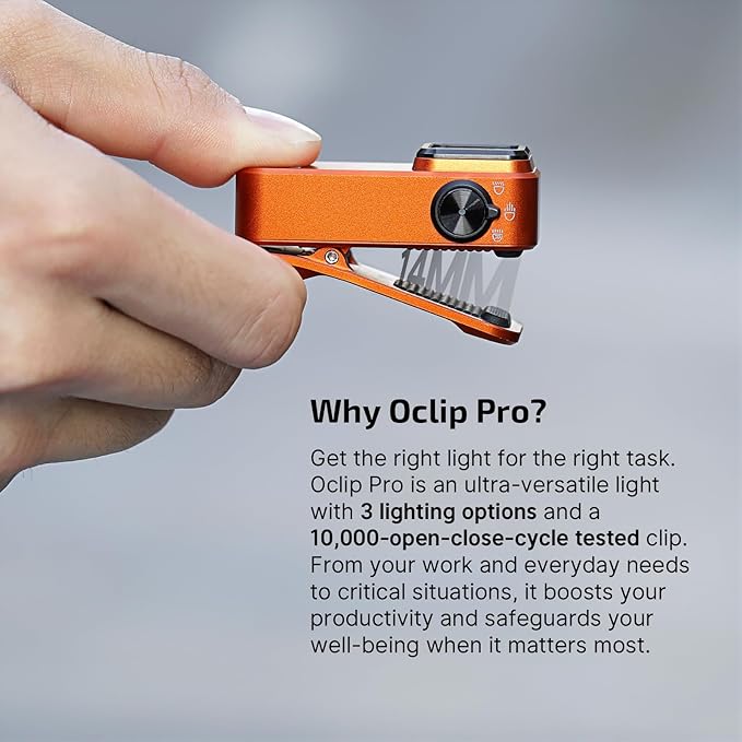 OLIGHT Oclip Pro EDC Flashlight Clip-on Light, Rechargeable 500 Lumens with Three Lighting