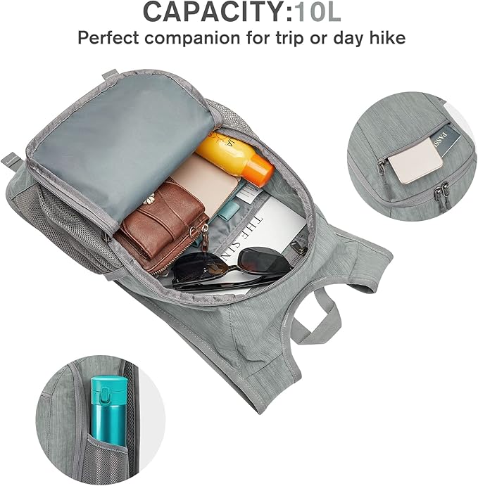 G4Free 10L/15L Hiking Backpack Lightweight Packable Hiking Daypack Small Travel Outdoor Foldable