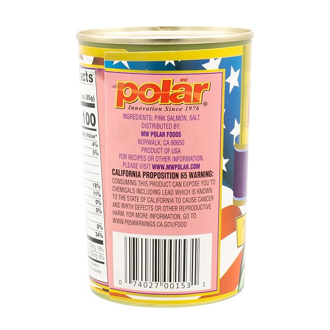 MW Polar Fancy Pink Salmon, 14.75 oz Can (Pack of 12), Wild Caught, Product of USA