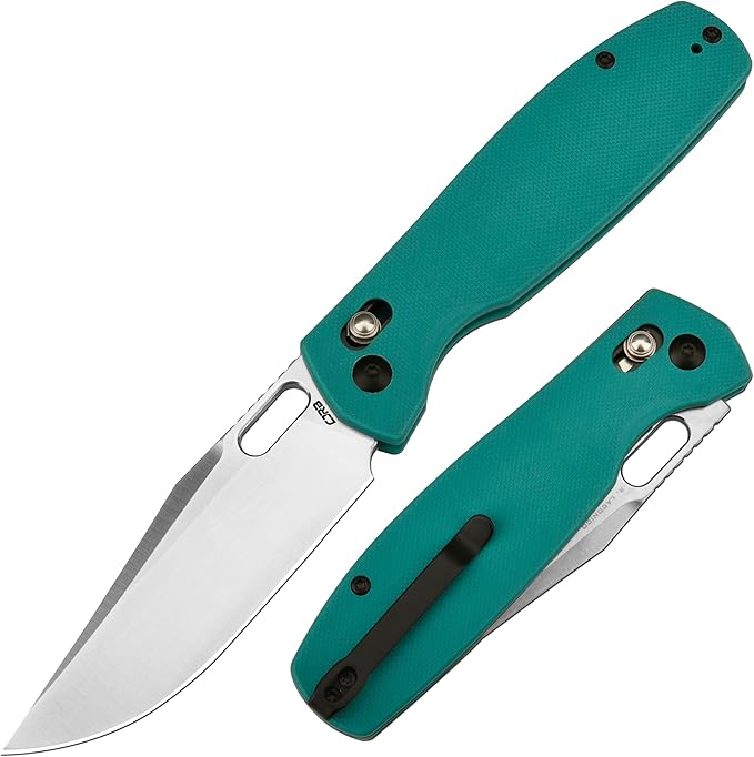 CJRB Prado Pocket Knife 3.76" AR-RPM9 Sand Polish Steel Blade G10 Handle Crossbar Lock Folding