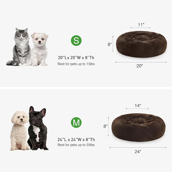 Love's cabin 24in Cat Beds for Indoor Cats - Cat Bed with Machine Washable, Waterproof Bottom