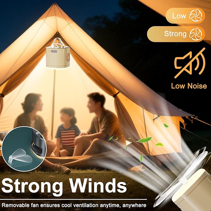 Portable Camping Light Camping Fan & Ultrasonic 3-in-1 Tent Lights USB Rechargeable 1200mAh Battery