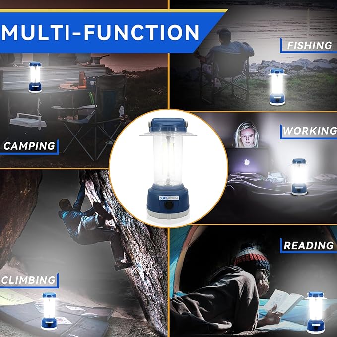 Durapower LED Camping Lantern Rechargeable, Bright 2000 Lumen, 5 Modes, 4000 mAh Power Bank, IP44