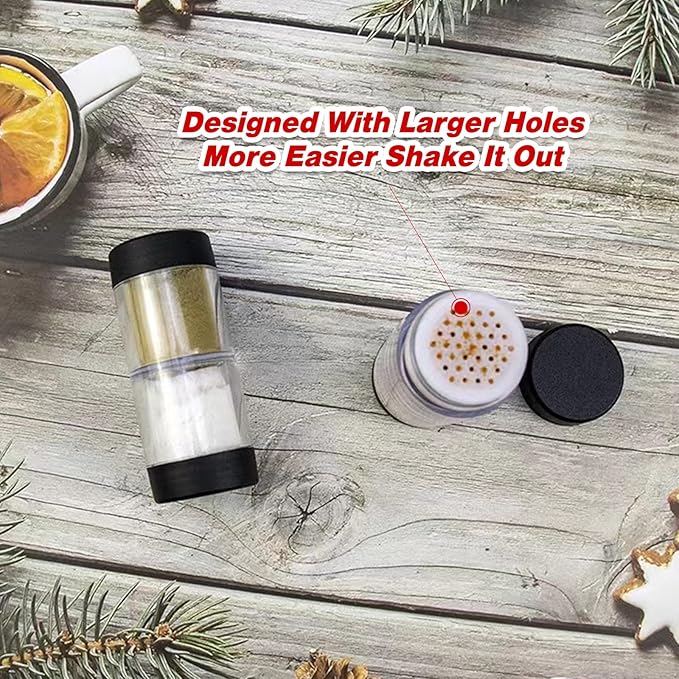 Sunmei Salt and Pepper Shakers Moisture Proof Set, 2-in-1 Portable Spice Shaker with Airtight Lid