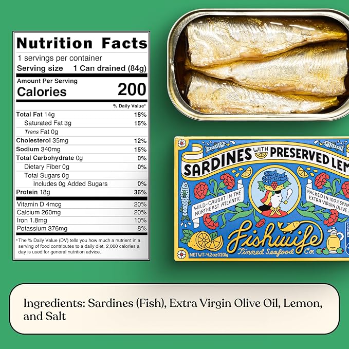 Fishwife Sardine Quad 4-Pack (2x Sardines with Lemon, 2x Sardines with Hot Pepper) | Wild-Caught &