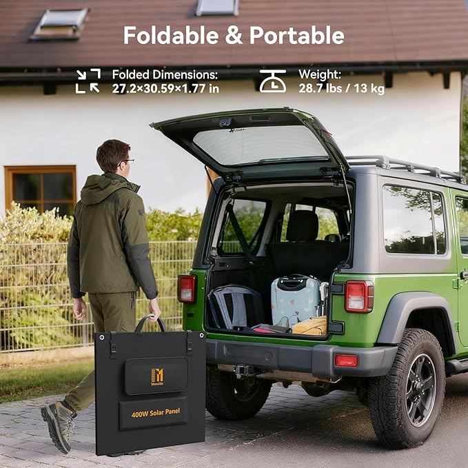 400 Watt Portable Folding Solar Panels IP68 Waterproof ETFE Coating 41V MC4 Output for Power