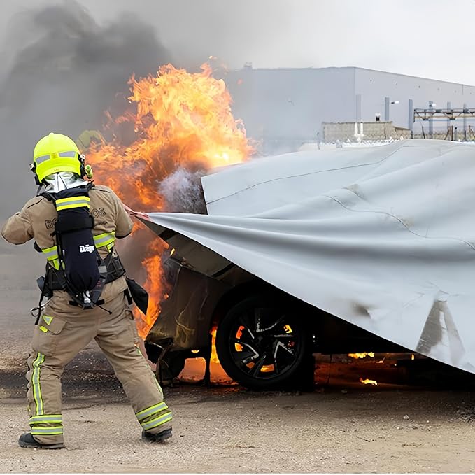 Emergency Fire Blanket for Car,Fiberglass Fire Extinguisher Blankets,Survival Safety Fire