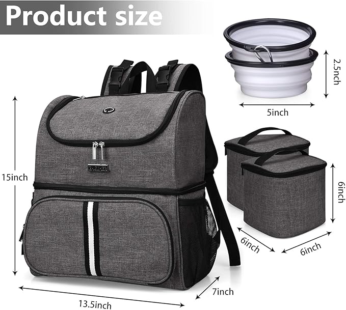 BAGLHER Pet Travel Bag, Double-Layer Pet Supplies Backpack (for All Pet Travel Supplies), Pet