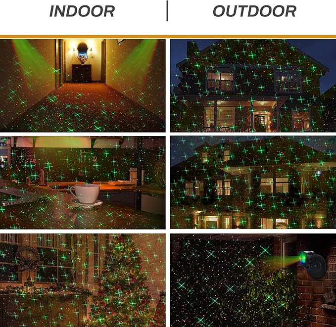 Christmas Projector Lights Outdoor, Led Christmas Laser Lights Landscape Spotlight Red and Green
