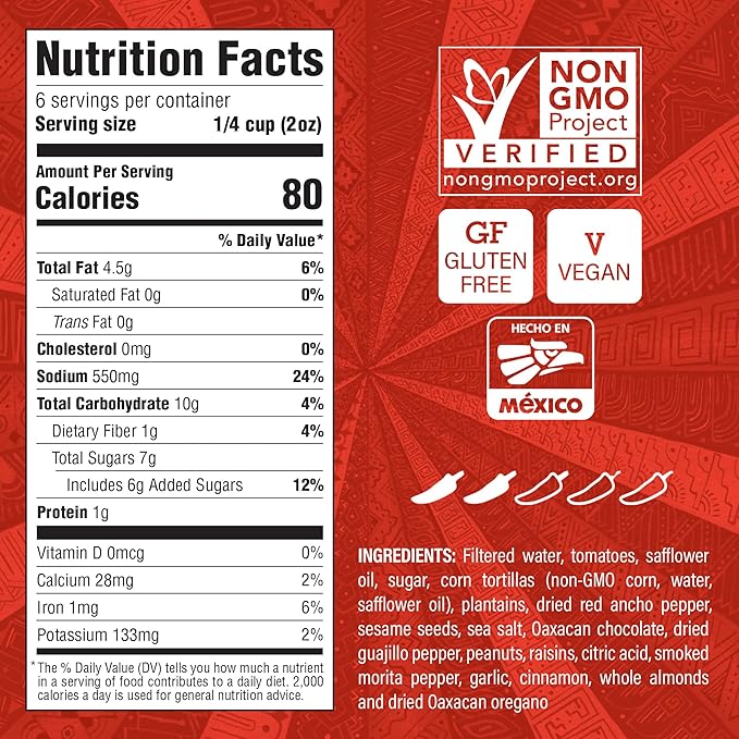 Ya Oaxaca - Mole Sauce - Coloradito - Mild Spice - Blend of Smoked & Dried Chiles, Spices, & House