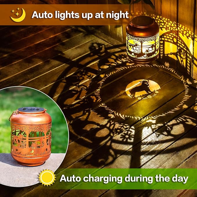 French Bulldog Solar Lanterns Outdoor Waterproof,Hanging Solar Lights French Bulldog Gifts for