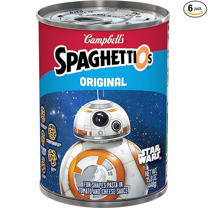 SpaghettiOs Original Star Wars Shaped Canned Pasta, 15.8 oz Can (Pack of 6)