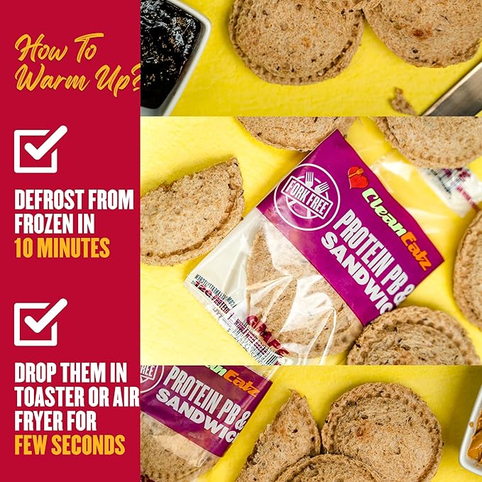 Clean Eatz High-Protein PB&J Sandwich, Mixed (Strawberry & Grape) – 16 Pack