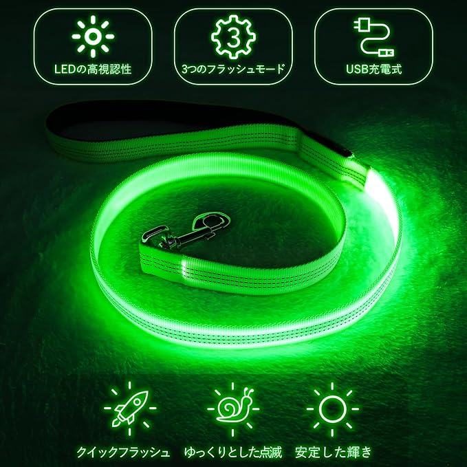 Colaseeme Light Up Dog Leash, LED Pet Leashes USB Rechargeable, Glow Safety Dogs Lights at Night