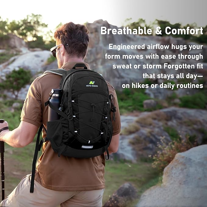 N NEVO RHINO Hiking Backpack 20L Water Resistant Outdoor Day Pack,Lightweight Travel Small Backpack