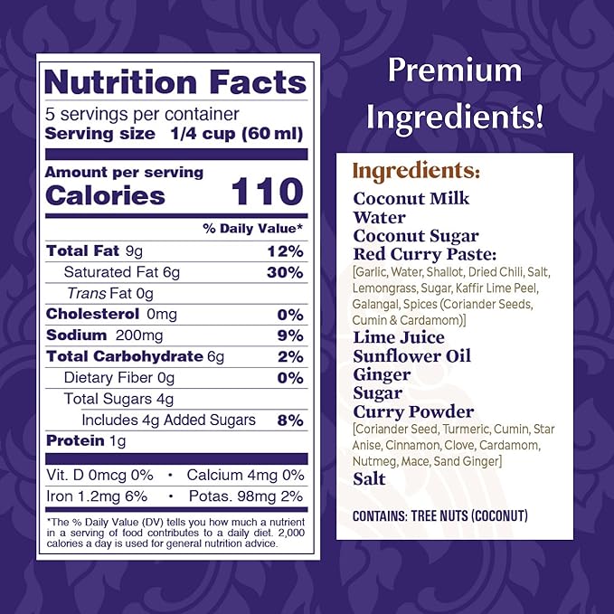 Watcharee's Authentic Thai Curry Sauces - Coconut Curry | Vegan, Non-GMO, Gluten-Free - 2 Pack (9.8