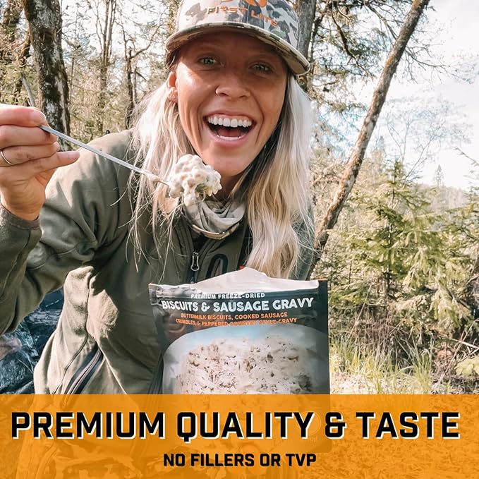 Peak Refuel Biscuits & Sausage Gravy | Freeze Dried Backpacking, Camping & Emergency Prep Food | 2