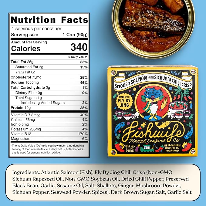 Fishwife Spicy Hot Trio (FBJ Salmon, Mackerel, Sardines with Hot Pepper) 3-Pack | Gluten Free, High
