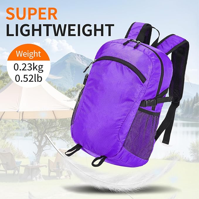 Small Hiking Daypack,15L Water-Resistant Hiking Backpack Packable Lightweight Travel Day Pack for