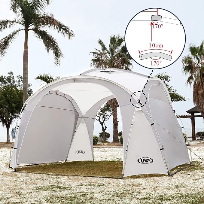 UNP Easy Beach Tent Pop Up Canopy UPF50+ Tent with Side Wall, Ground Pegs, and Stability Poles, Sun