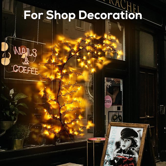 Enchanted Willow Vine Lights for Home Decor with 160LEDs, 8.2FT Wall Decoration Light with 8 Remote